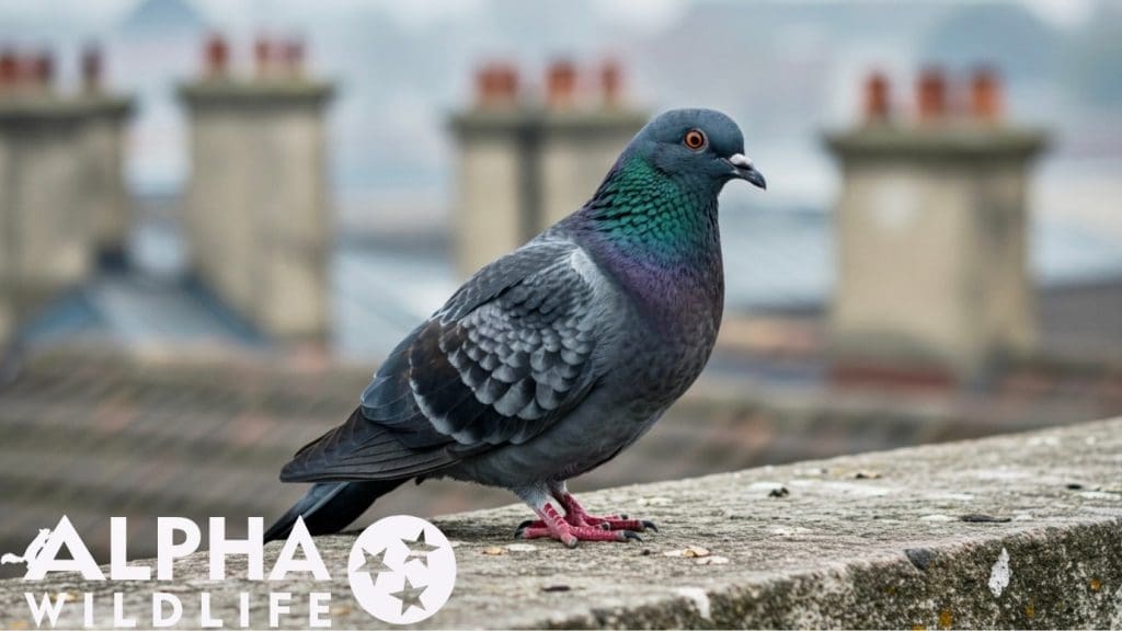 Pigeon roosting on building in Chattanooga TN