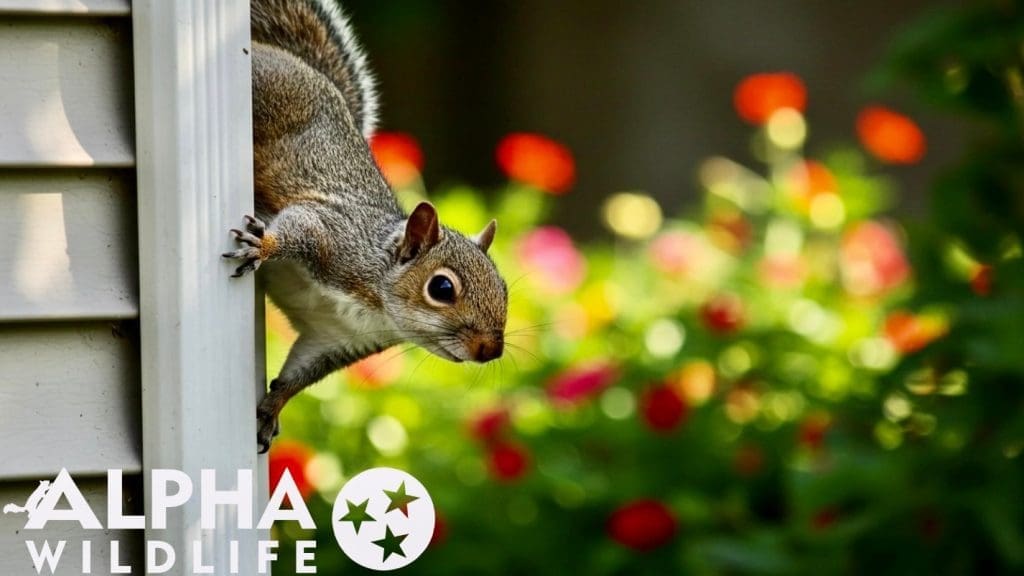 Squirrel climbing on home in Chattanooga TN