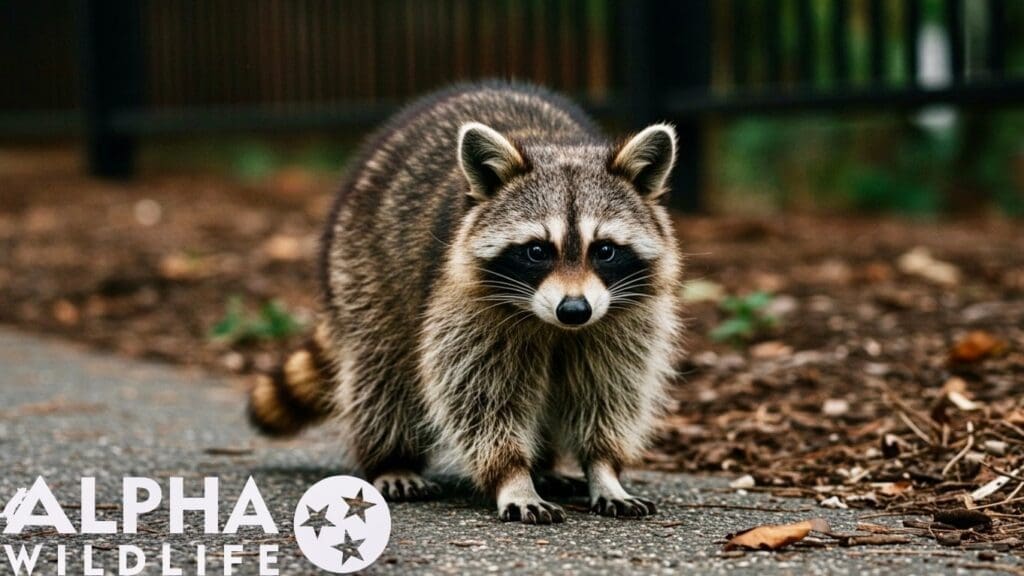 Raccoon in front yard
