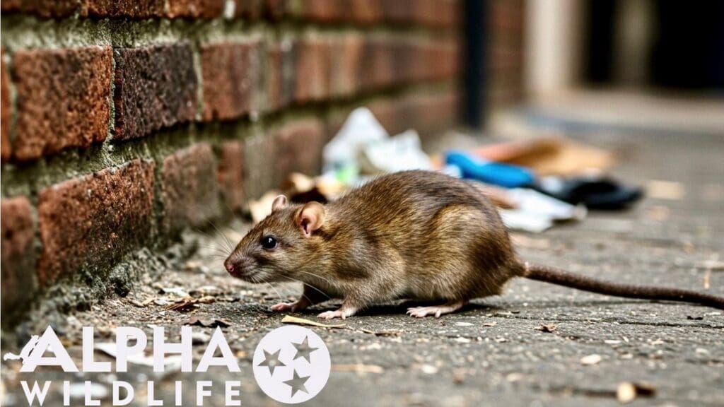Rat removal from behind building